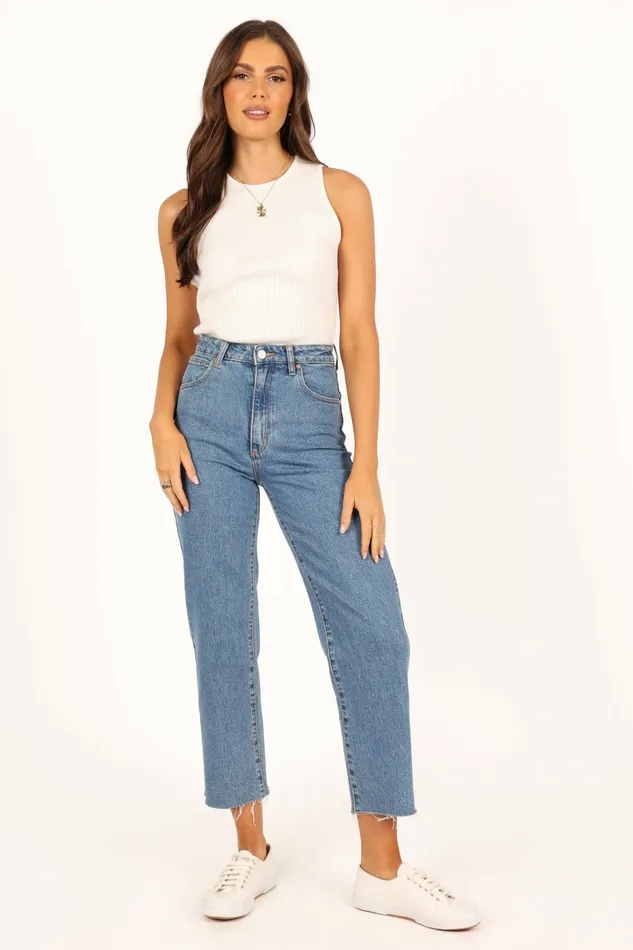 Tops Women Petal and Pup Davie Ribbed Knit Top White