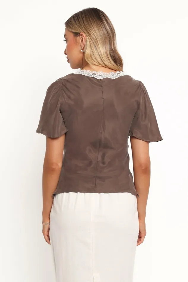 Tops Women Petal and Pup Elianna Top Brown White
