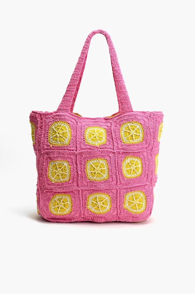 Totes America and Beyond Women Lime Crochet Beach Tote