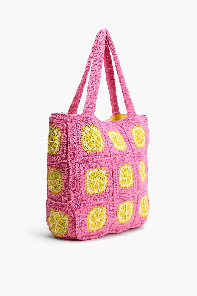 Totes America and Beyond Women Lime Crochet Beach Tote