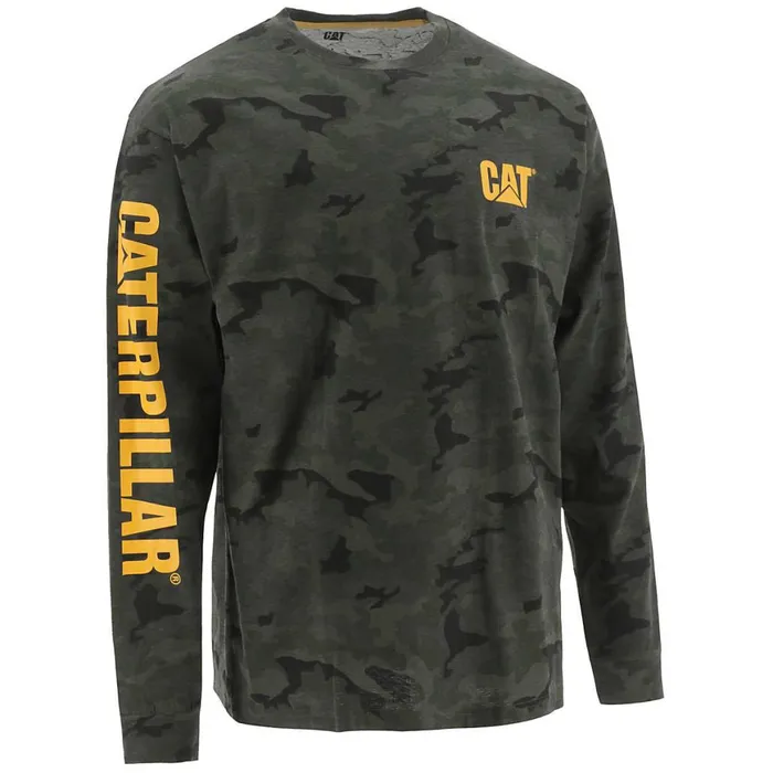 Trademark Banner Long Sleeve Tee Night Camo Men Cat Footwear Tops and Outerwear