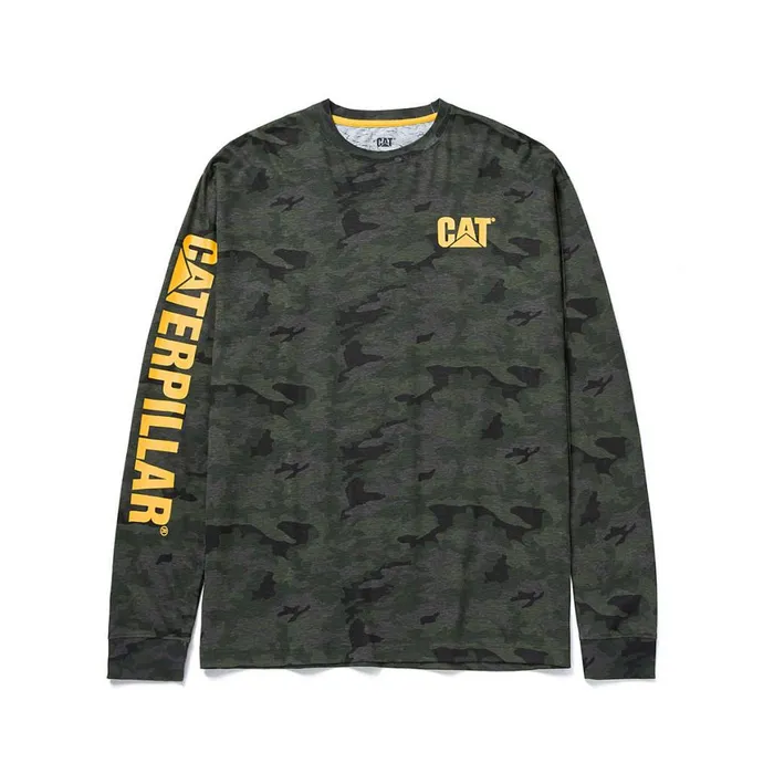 Trademark Banner Long Sleeve Tee Night Camo Men Cat Footwear Tops and Outerwear