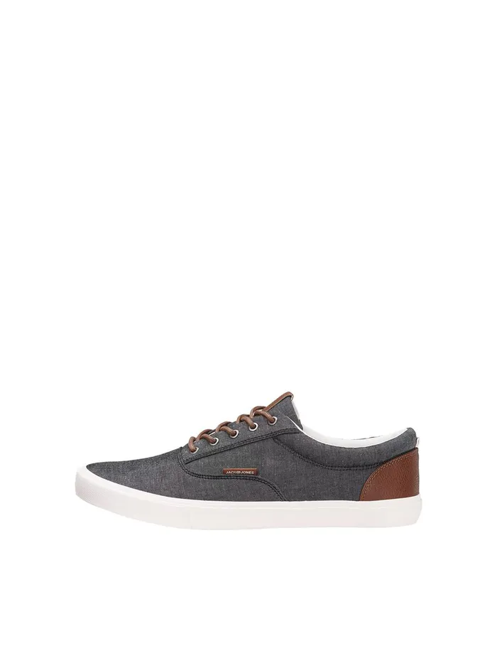 Trainers JACK and JONES Mens CANVAS SNEAKERS Grey Anthracite Near Me