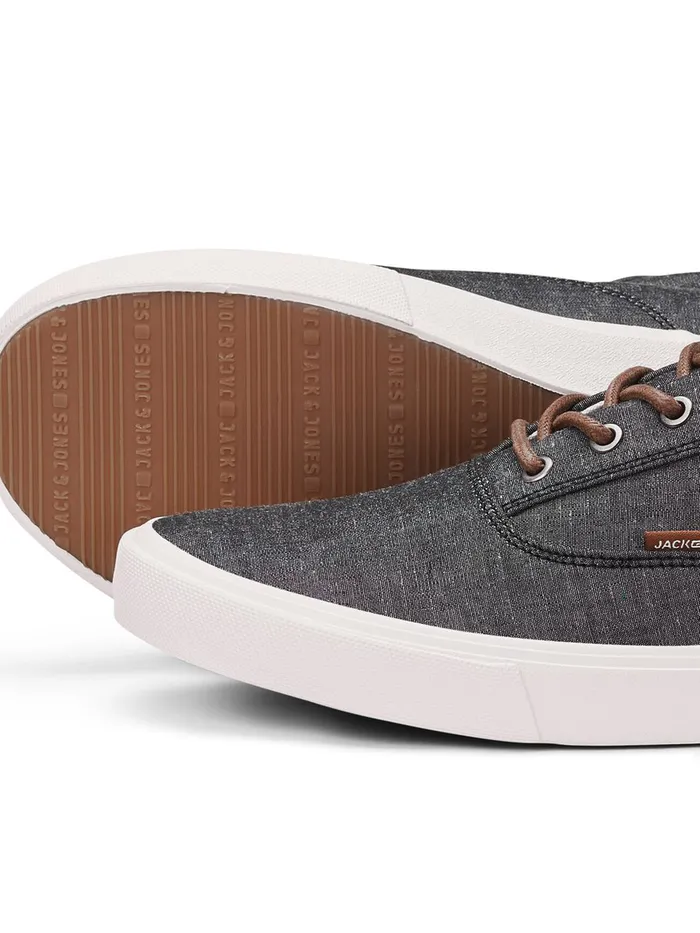 Trainers JACK and JONES Mens CANVAS SNEAKERS Grey Anthracite Near Me