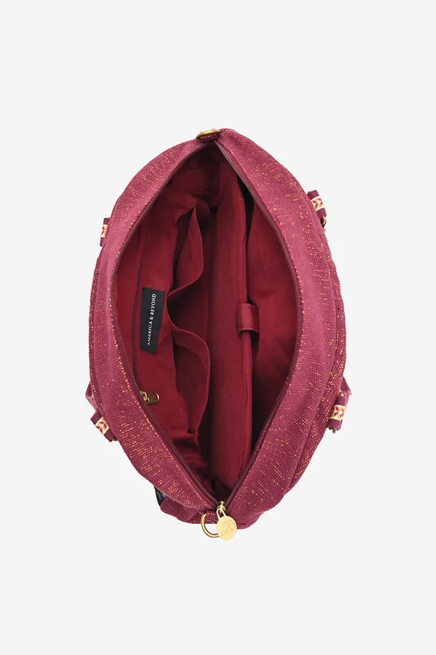 Travel and Beach Bags America and Beyond Women Glamorous Embellished Traveler with CrossbodyGeo Maroon