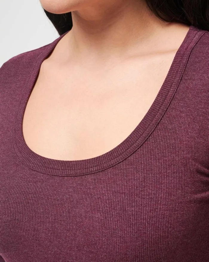 TravisMathew CLOUD RIB RETREAT DRESS Heather Winetasting Women Dresses TravisMathew CLOUD RIB RETREAT DRESS Heather Winetasting Women Dresses