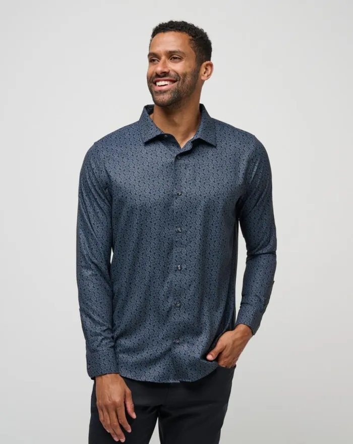 TravisMathew COUNTRY MILE LONG SLEEVE BUTTONUP Black Men ButtonUps