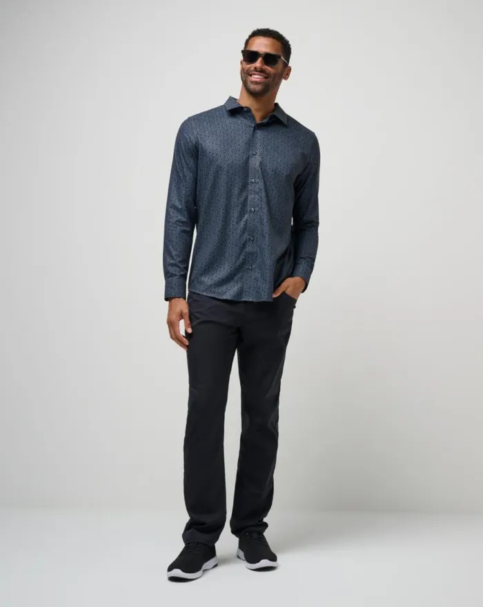 TravisMathew COUNTRY MILE LONG SLEEVE BUTTONUP Black Men ButtonUps TravisMathew COUNTRY MILE LONG SLEEVE BUTTONUP Black Men ButtonUps