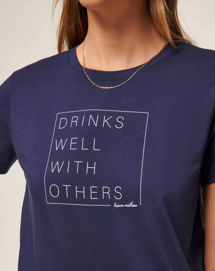 TravisMathew DAY AT THE RACES GRAPHIC TEE Navy Women Tees