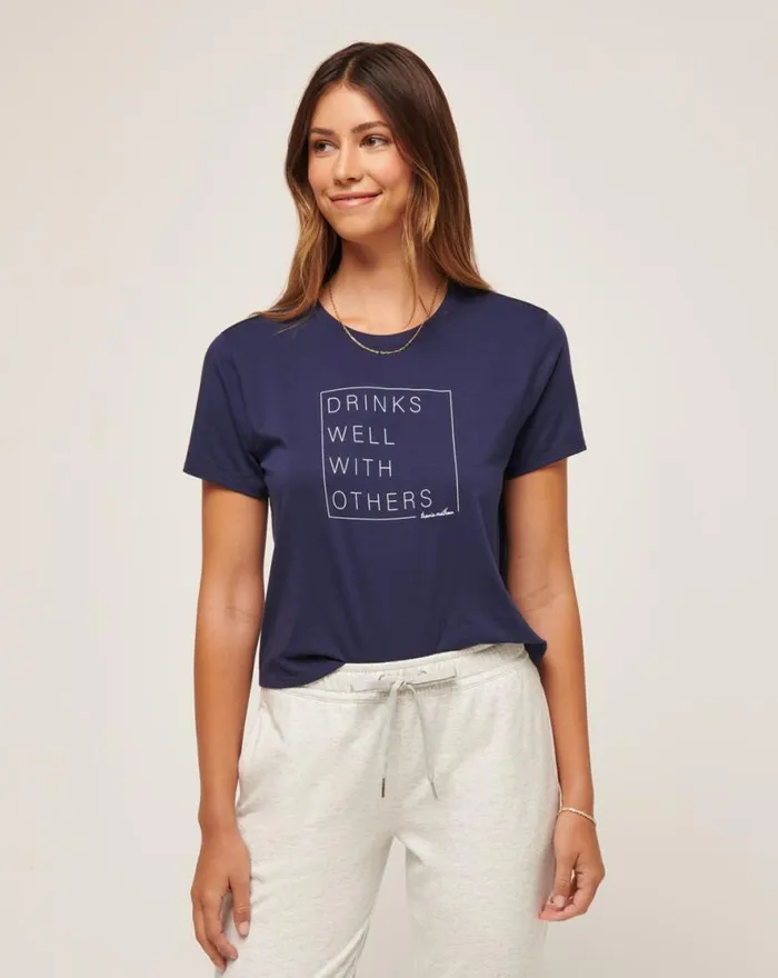 TravisMathew DAY AT THE RACES GRAPHIC TEE Navy Women Tees TravisMathew DAY AT THE RACES GRAPHIC TEE Navy Women Tees