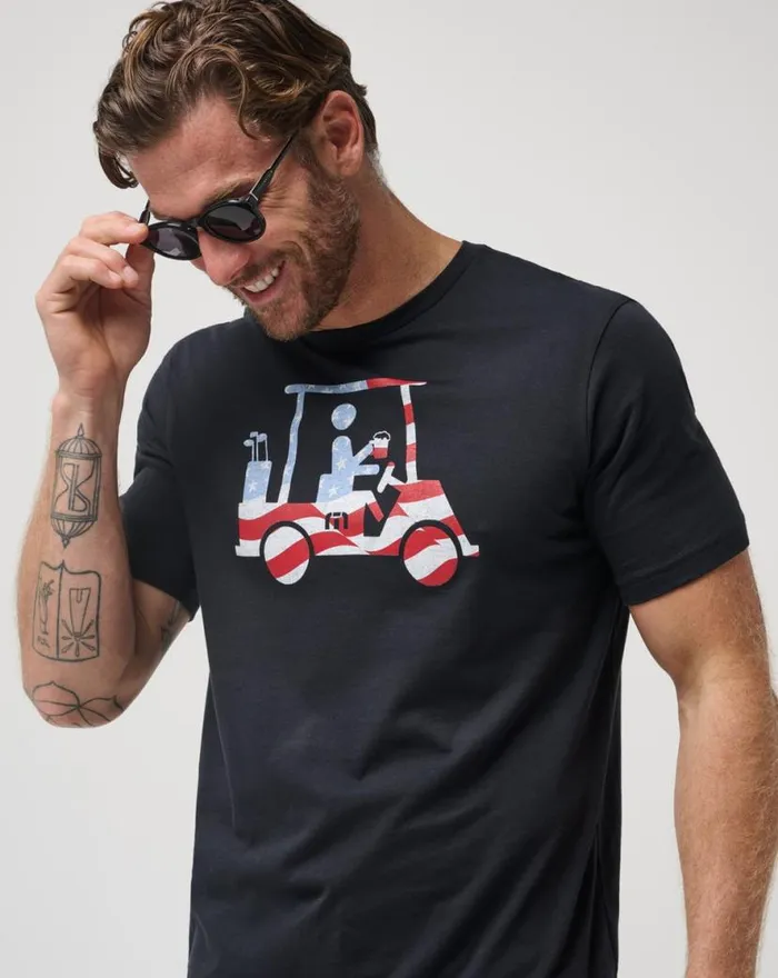 TravisMathew FIVE K DAY TEE Black Men Tees TravisMathew FIVE K DAY TEE Black Men Tees
