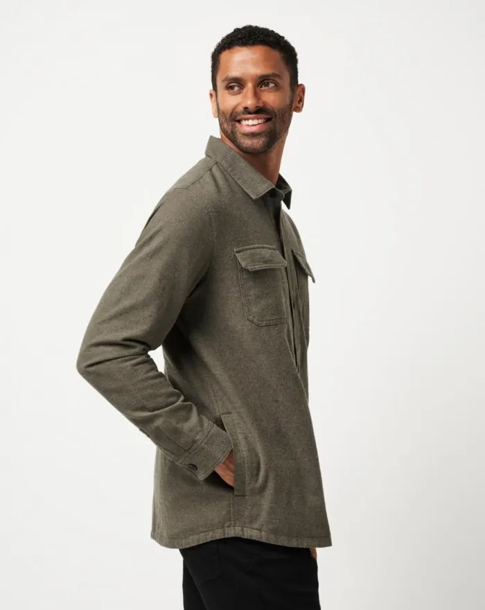 TravisMathew HALFWAY THERE SHIRT JACKET Dark Olive Men ButtonUps TravisMathew HALFWAY THERE SHIRT JACKET Dark Olive Men ButtonUps