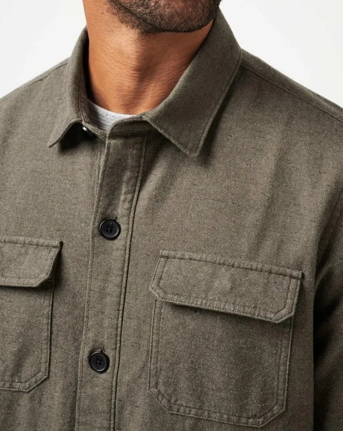 TravisMathew HALFWAY THERE SHIRT JACKET Dark Olive Men ButtonUps TravisMathew HALFWAY THERE SHIRT JACKET Dark Olive Men ButtonUps