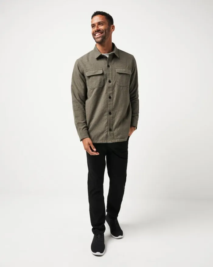 TravisMathew HALFWAY THERE SHIRT JACKET Dark Olive Men ButtonUps TravisMathew HALFWAY THERE SHIRT JACKET Dark Olive Men ButtonUps