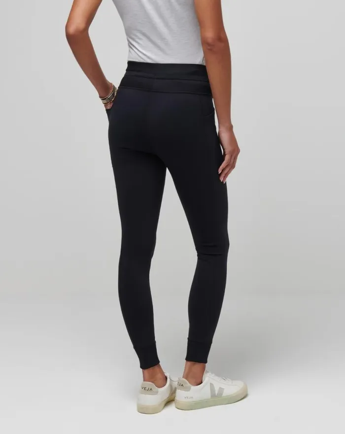 TravisMathew MOVEKNIT TIE LEGGING Black Women Pants TravisMathew MOVEKNIT TIE LEGGING Black Women Pants