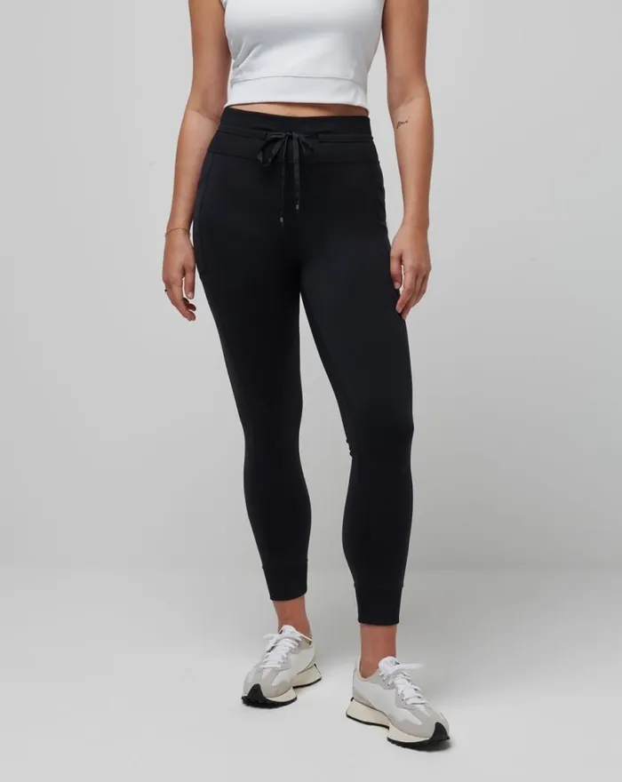 TravisMathew MOVEKNIT TIE LEGGING Black Women Pants TravisMathew MOVEKNIT TIE LEGGING Black Women Pants
