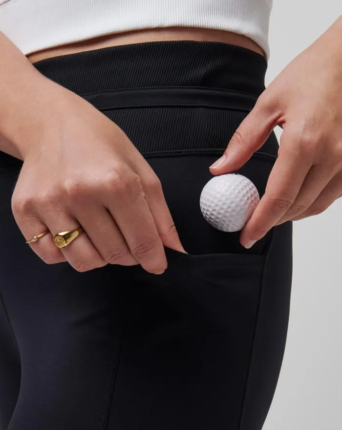 TravisMathew MOVEKNIT TIE LEGGING Black Women Pants TravisMathew MOVEKNIT TIE LEGGING Black Women Pants