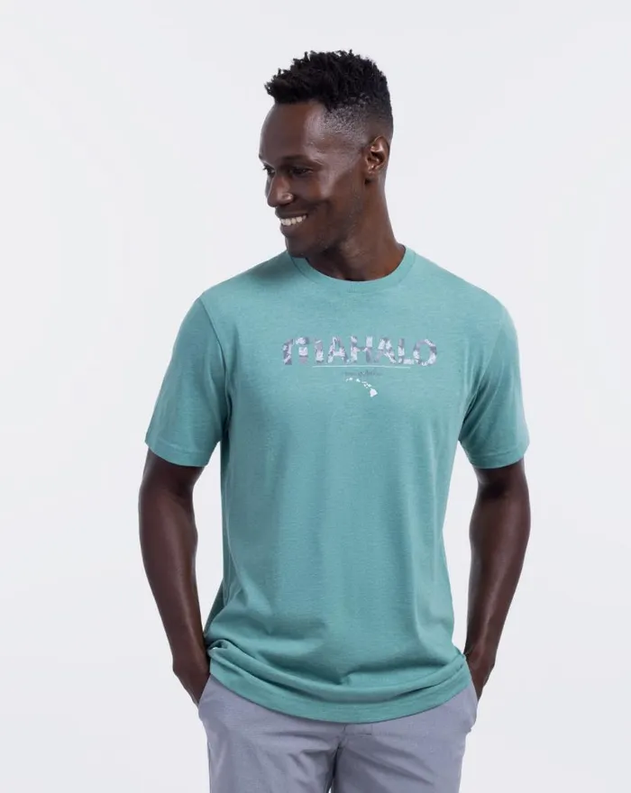 TravisMathew THE BIG ISLE 20 TEE Heather Green Men Tees