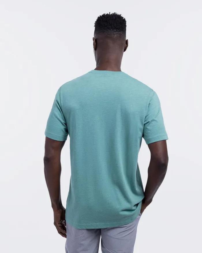 TravisMathew THE BIG ISLE 20 TEE Heather Green Men Tees TravisMathew THE BIG ISLE 20 TEE Heather Green Men Tees