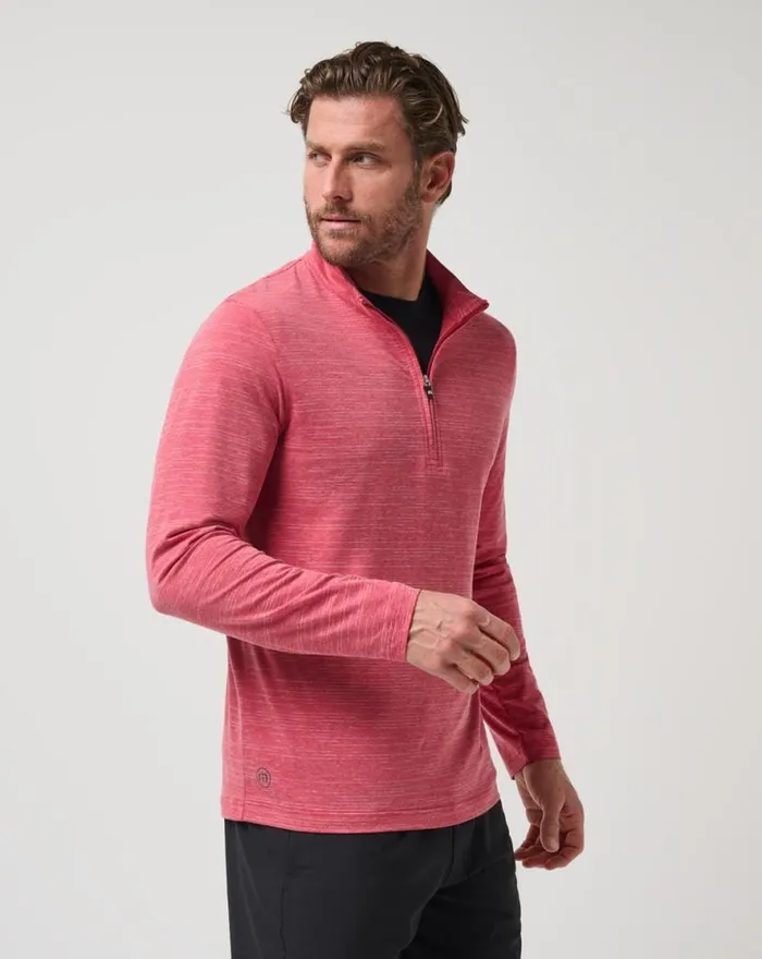 TravisMathew THE HEATER QUARTER ZIP Heather Scooter Men Quarter Zips TravisMathew THE HEATER QUARTER ZIP Heather Scooter Men Quarter Zips