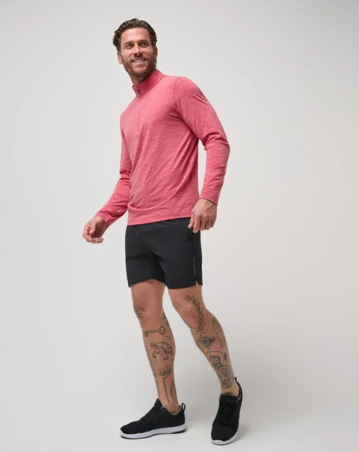 TravisMathew THE HEATER QUARTER ZIP Heather Scooter Men Quarter Zips TravisMathew THE HEATER QUARTER ZIP Heather Scooter Men Quarter Zips