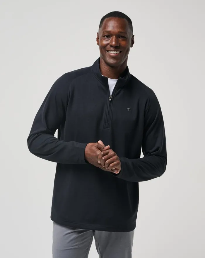 TravisMathew UPGRADED QUARTER ZIP Black Men Quarter Zips