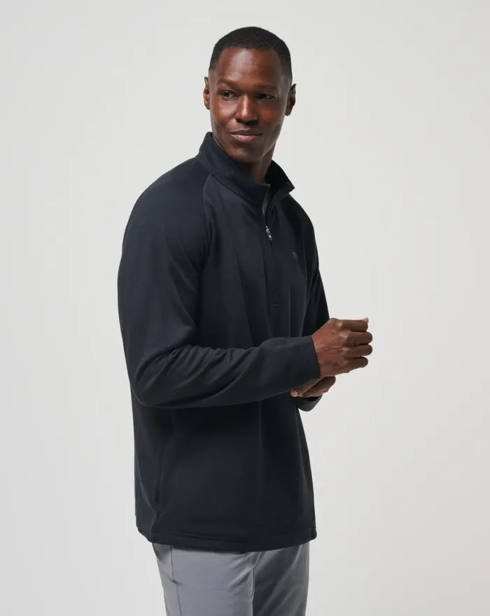 TravisMathew UPGRADED QUARTER ZIP Black Men Quarter Zips TravisMathew UPGRADED QUARTER ZIP Black Men Quarter Zips