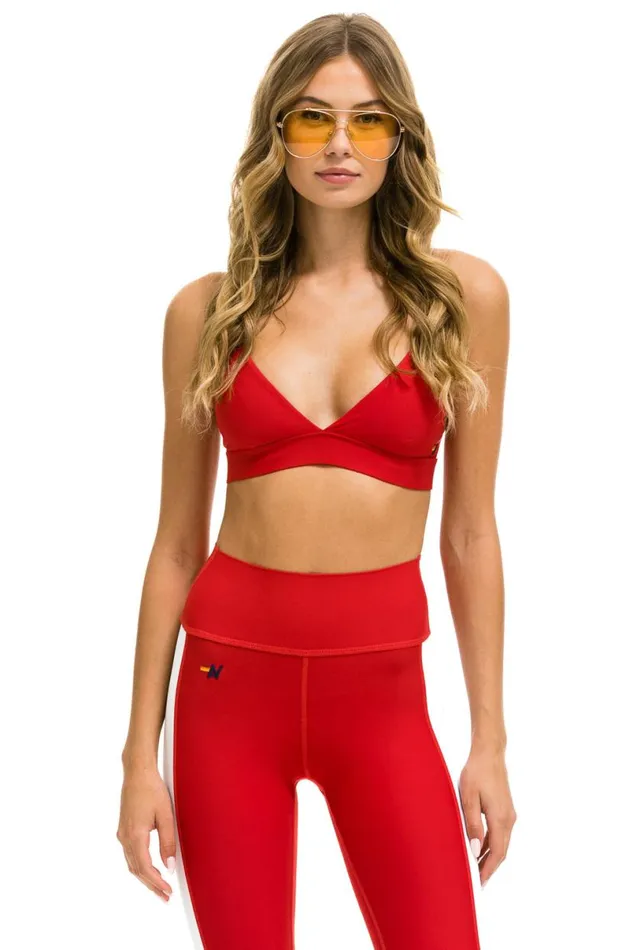 Triangle Adjustable Sports Bra 8211 Cherry Women Aviator Nation Sports Bras