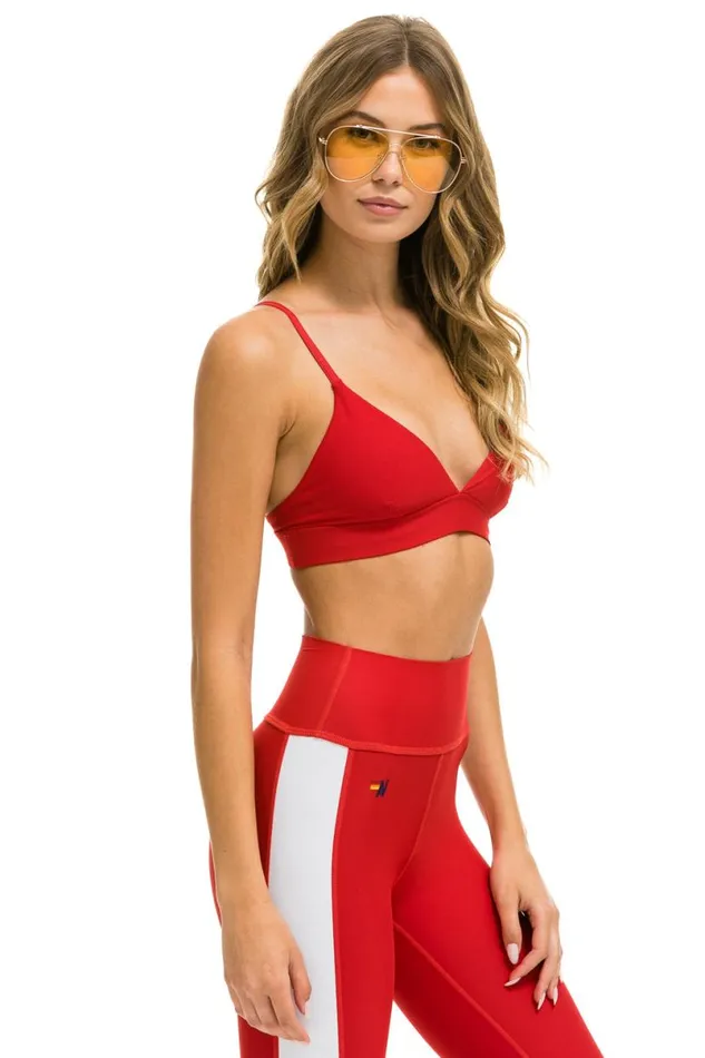 Triangle Adjustable Sports Bra 8211 Cherry Women Aviator Nation Sports Bras