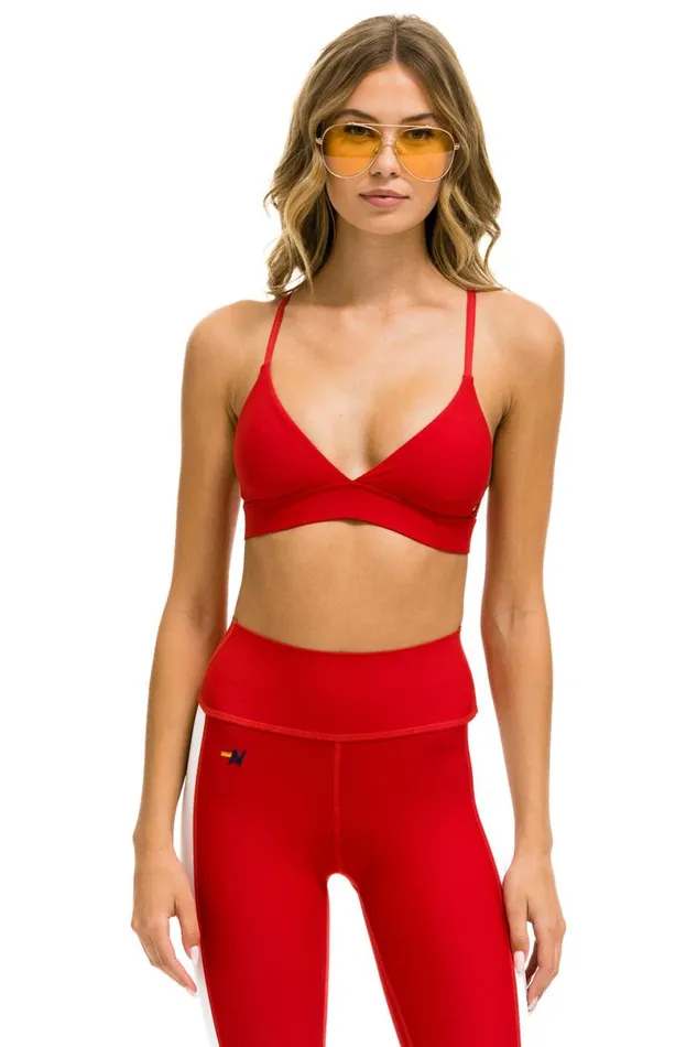 Triangle Adjustable Sports Bra 8211 Cherry Women Aviator Nation Sports Bras