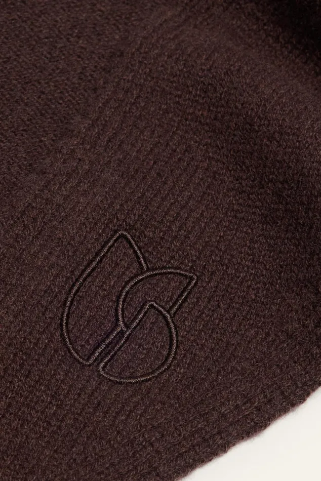 Triangle Knitted Scarf Colly Brown Women Baandsh Scarves and Beanies