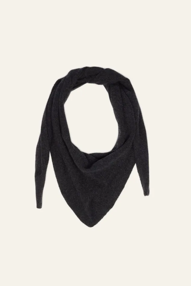 Triangle Knitted Scarf Colly Brown Women Baandsh Scarves and Beanies
