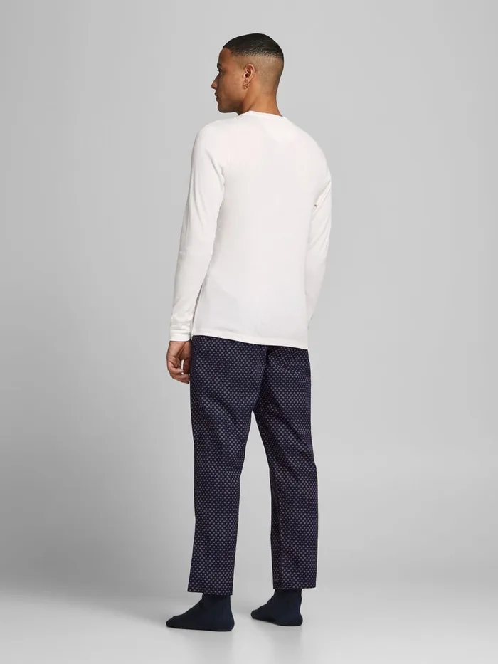 Trousers JACK and JONES Mens 2PIECE COTTON LOUNGEWEAR Blue Dress Blues