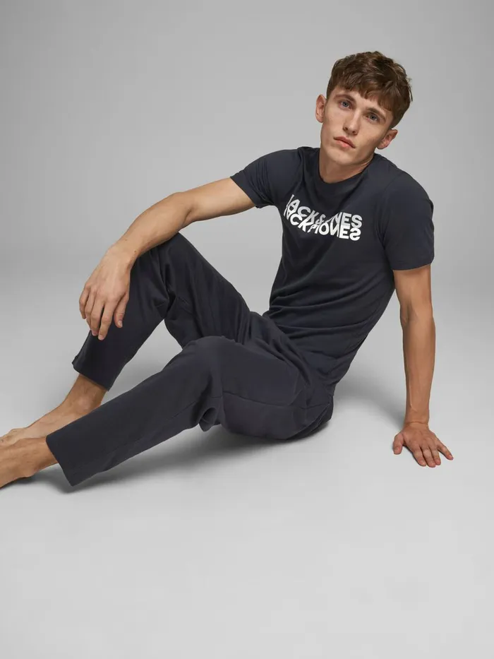 Trousers JACK and JONES Mens 2PIECE LOUNGEWEAR Blue Dark Navy