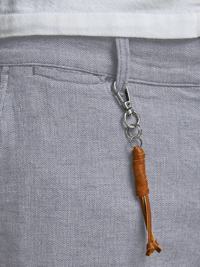 Trousers JACK and JONES Mens ACE LINEN AKM CHINOS Grey Light Blue