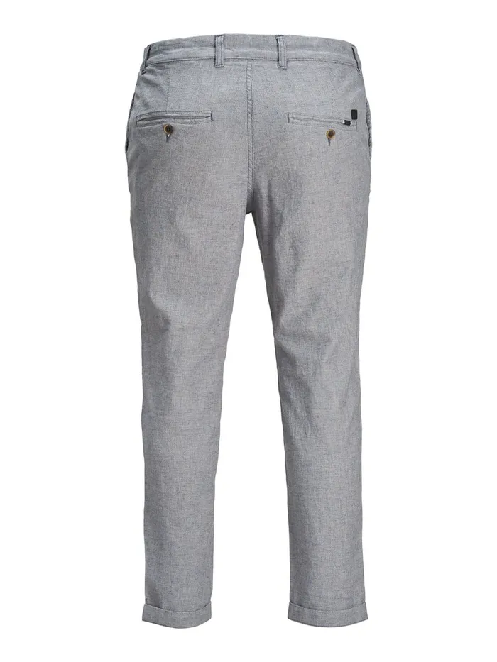 Trousers JACK and JONES Mens ACE LINEN AKM CHINOS Grey Light Blue