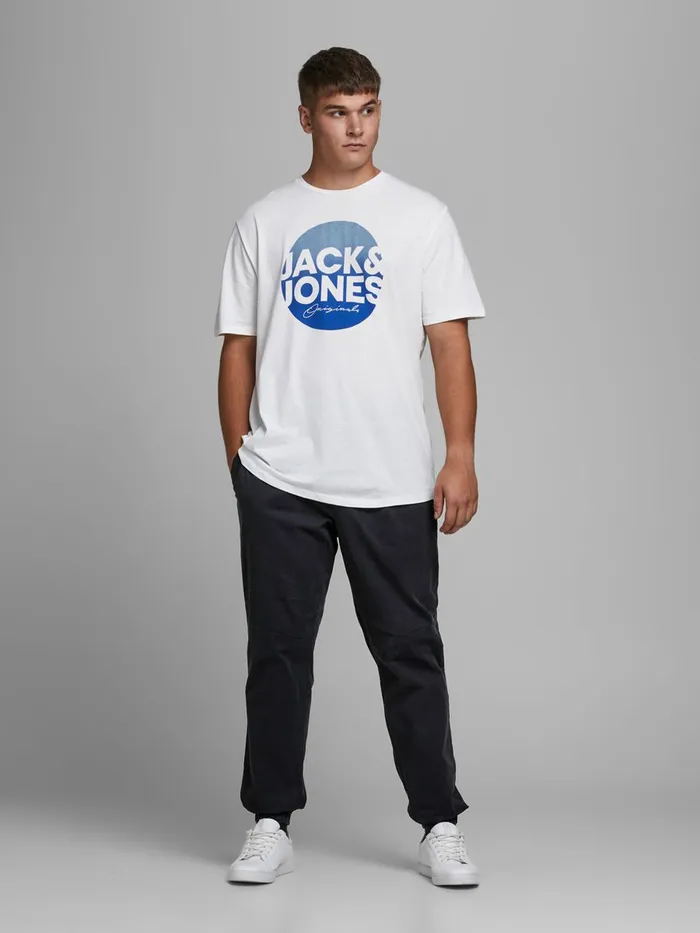 Trousers JACK and JONES Mens CUFFED PLUS SIZE JOGGERS Black Black