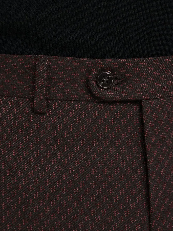 Trousers JACK and JONES Mens FRED DAVIS TUX CLASSIC SUIT TROUSERS Red Black