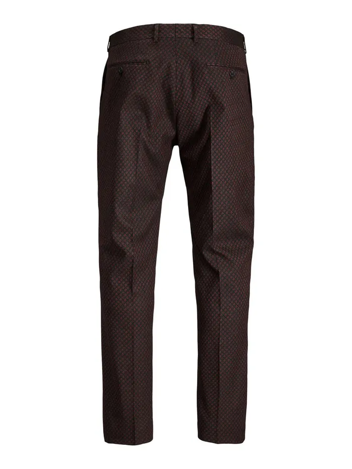 Trousers JACK and JONES Mens FRED DAVIS TUX CLASSIC SUIT TROUSERS Red Black