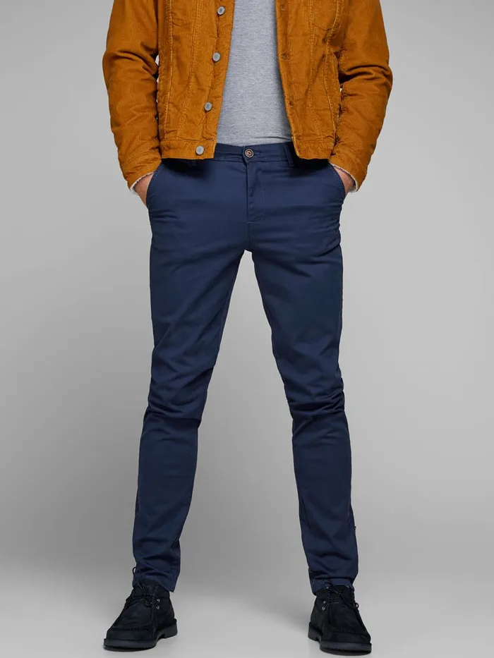 Trousers JACK and JONES Mens MARCO BOWIE SA NAVY BLAZER SLIM FIT CHINOS Blue Navy Blazer Trousers JACK and JONES Mens MARCO BOWIE SA NAVY BLAZER SLIM FIT CHINOS Blue Navy Blazer