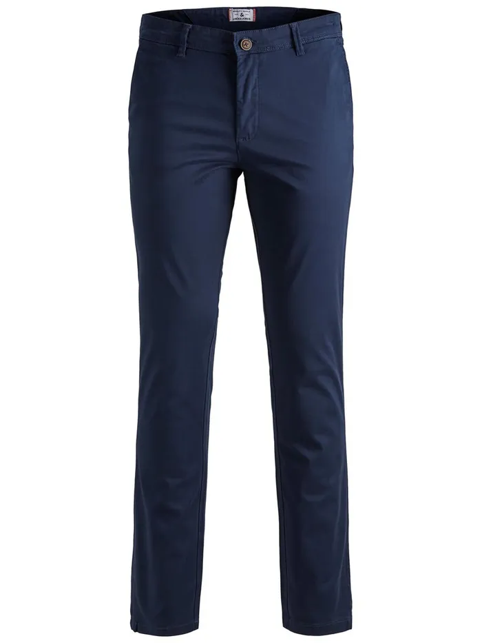 Trousers JACK and JONES Mens MARCO BOWIE SA NAVY BLAZER SLIM FIT CHINOS Blue Navy Blazer