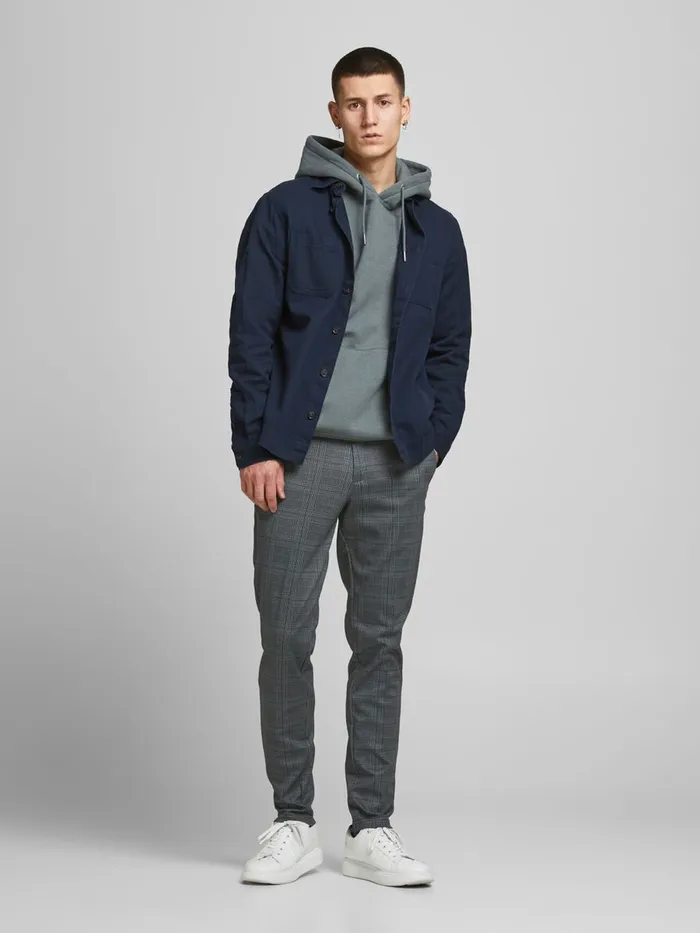 Trousers JACK and JONES Mens MARCO PHIL CHINOS Grey Navy Blazer