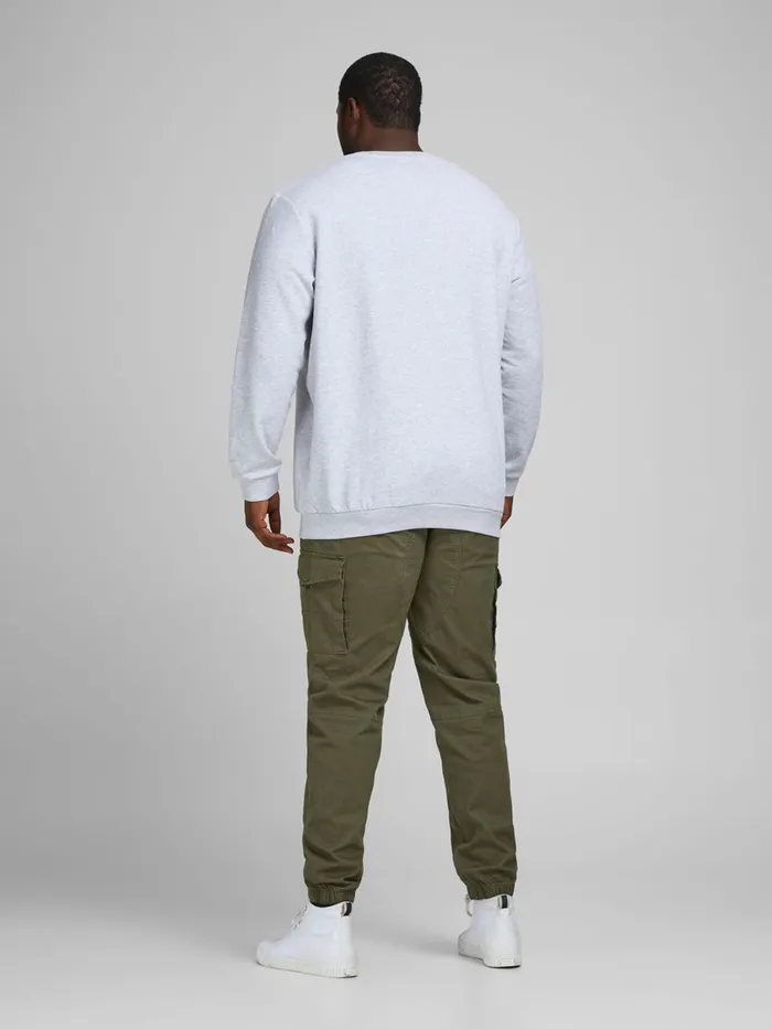 Trousers JACK and JONES Mens PAUL FLAKE AKM 542 PLUS SIZE CARGO TROUSERS Green Olive Night