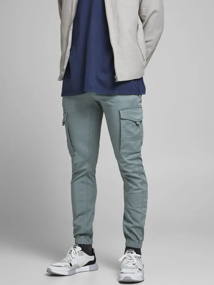 Trousers JACK and JONES Mens PAUL FLAKE AKM CARGO TROUSERS Blue Trooper