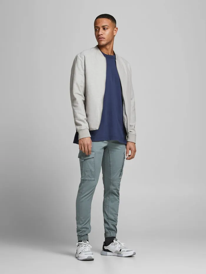 Trousers JACK and JONES Mens PAUL FLAKE AKM CARGO TROUSERS Blue Trooper