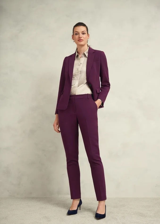 Trousers Women HOBBS Petite Sami Trousers Warm Plum