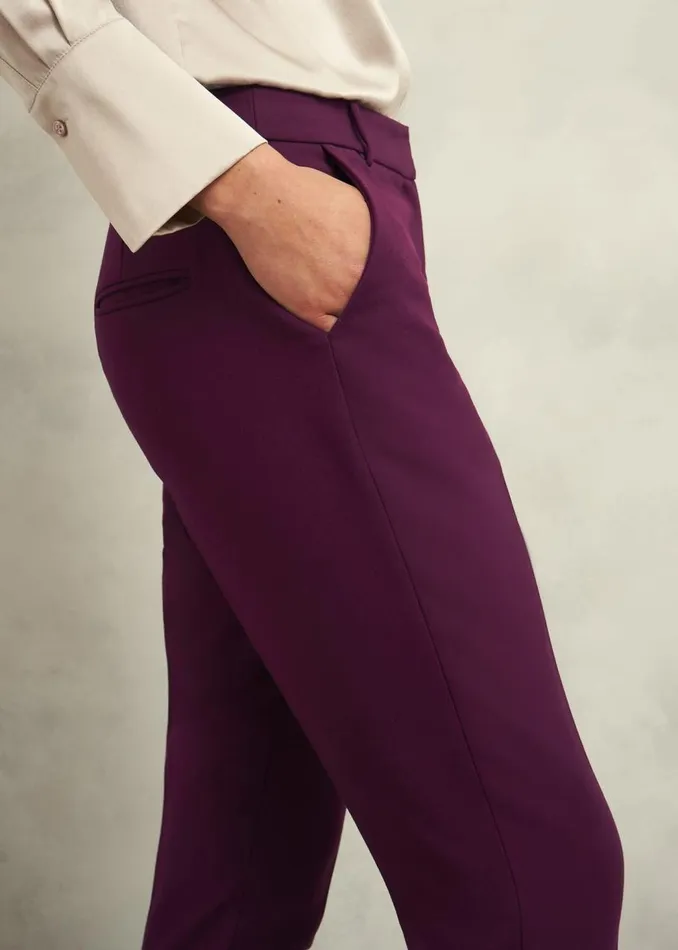 Trousers Women HOBBS Petite Sami Trousers Warm Plum
