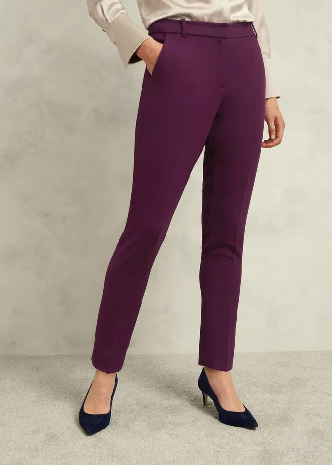 Trousers Women HOBBS Petite Sami Trousers Warm Plum