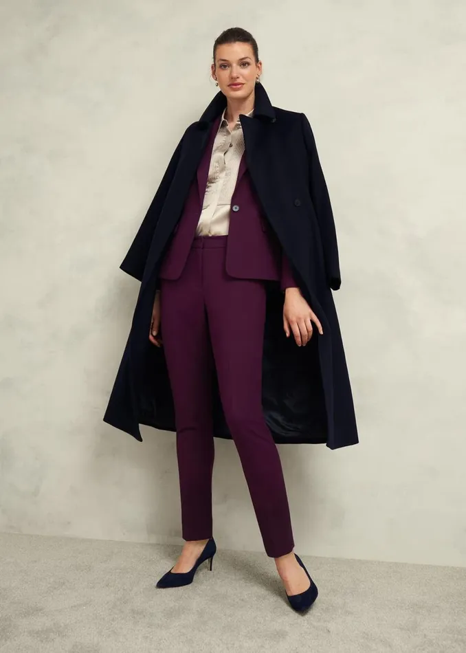 Trousers Women HOBBS Petite Sami Trousers Warm Plum