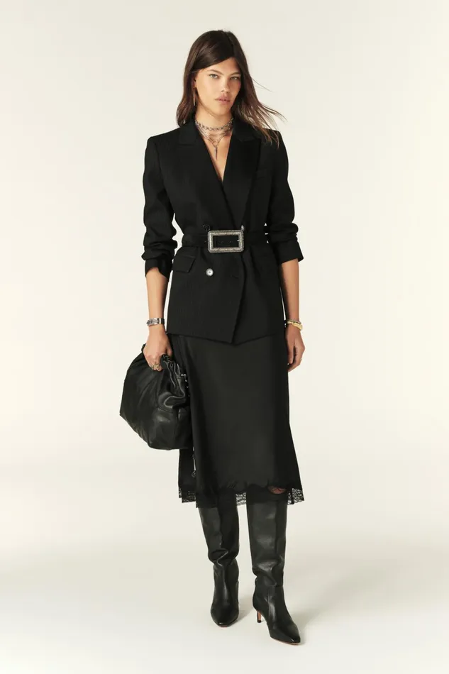 Tuxedo Jacket Shawn Black Women Baandsh Jackets and Coats